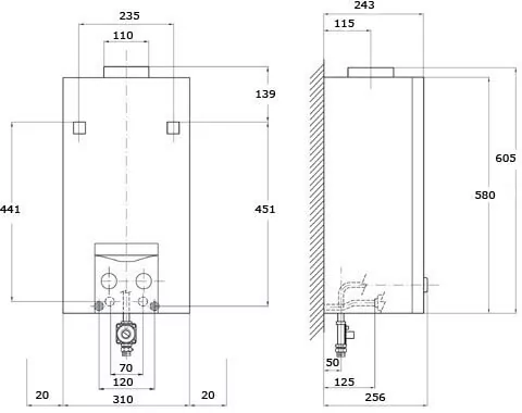 Газовая колонка Vaillant atmoMAG mini 11-0/0 RXI