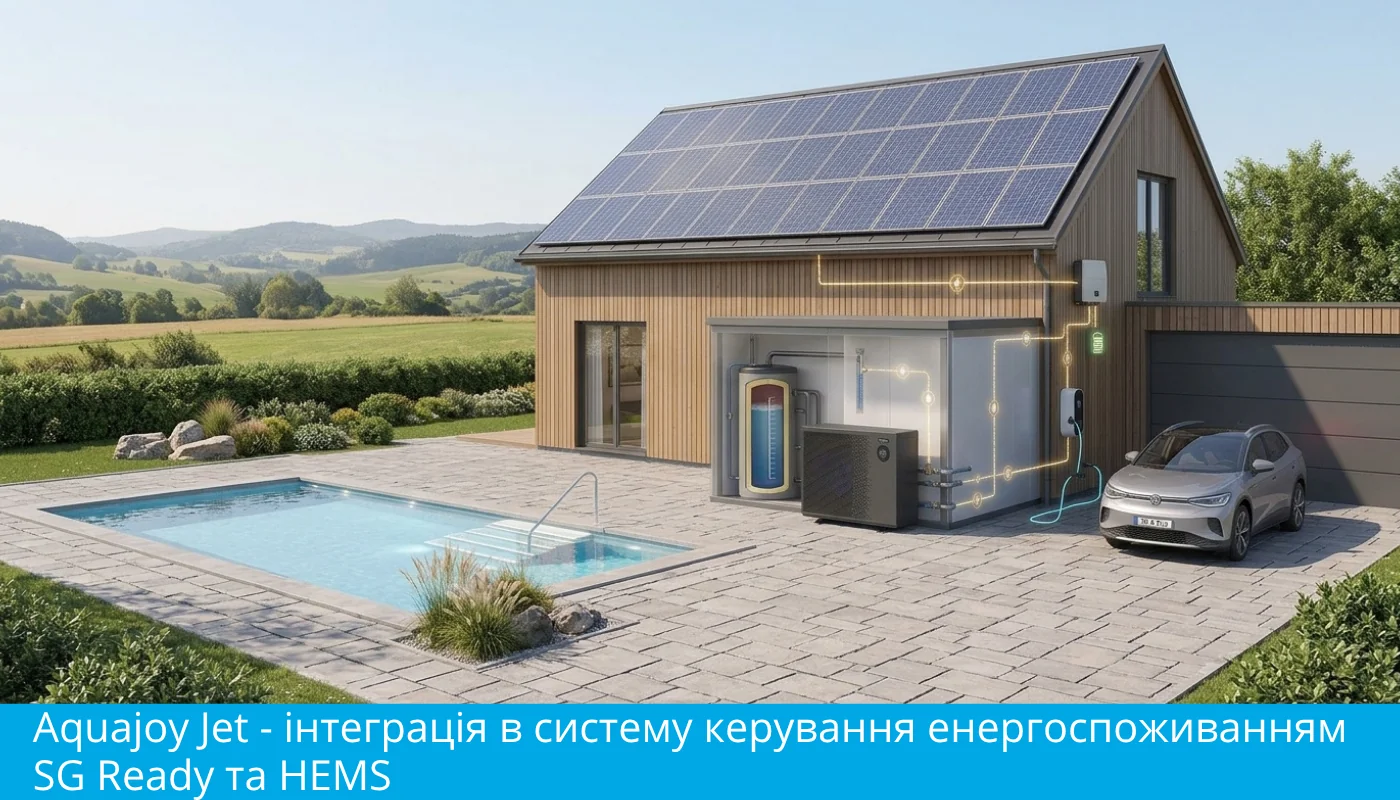 Інтеграція теплового насоса в Aquajoy Jet в сучасну систему керування енергоспоживанням