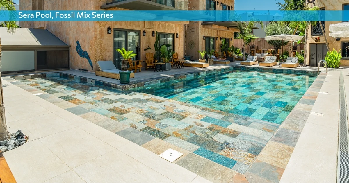 Керамогранітна плитка для басейну Sera Pool Fossil Mix, 33 &times; 66 см