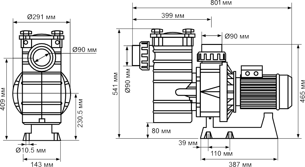 Hayward HCP38301E/Kripsol KAP300 Розміри