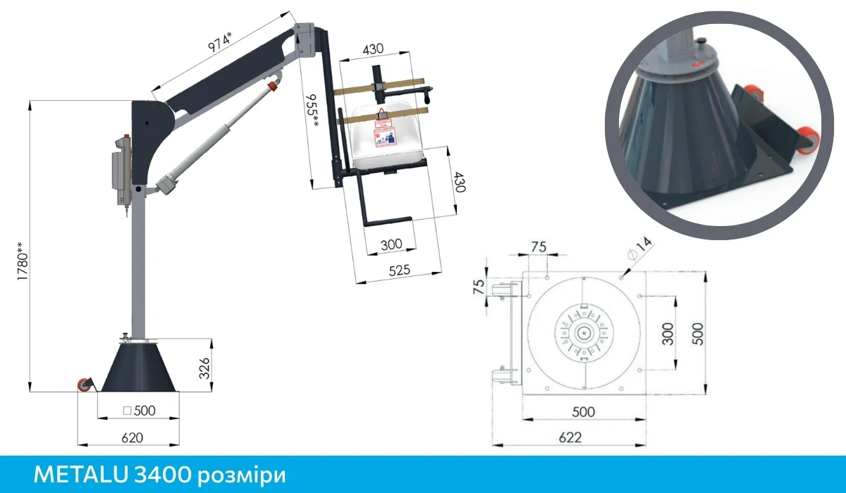 Габаритные размеры Metalu 3400 Габаритные размеры Metalu 3400