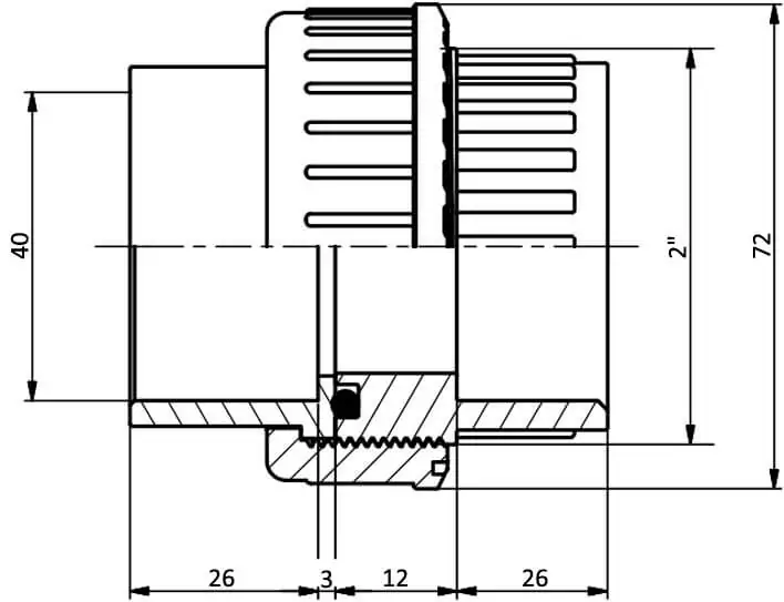 HР EFFAST RDRBOD040 муфта клейова розбірна PVC-U d40