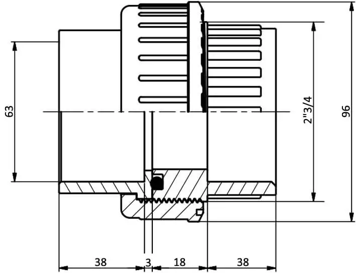 HР EFFAST RDRBOD0630 муфта клейова розбірна PVC-U d63