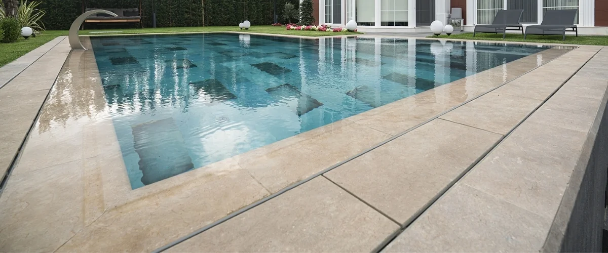 Serapool Natural Mocha керамогранитный бортовой камень для бассейна, с рукохватом, 29.50 x 50 cm