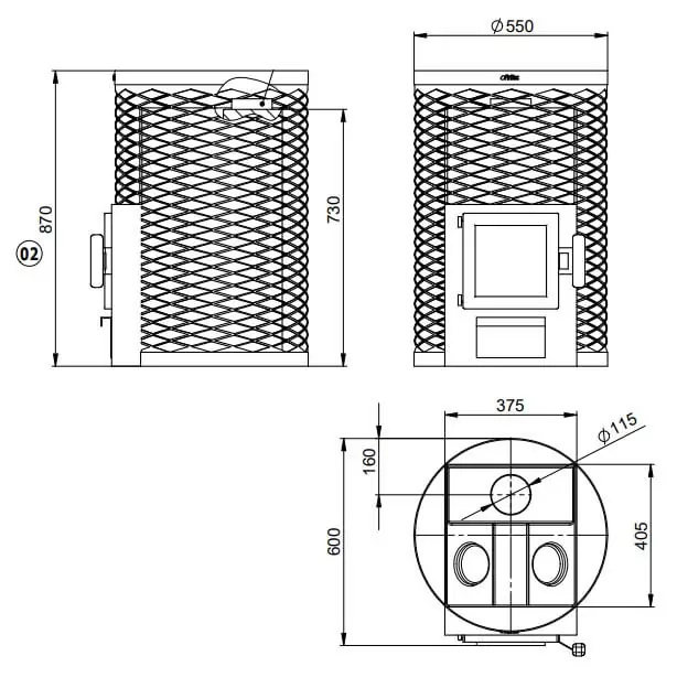 FinTec Kjeld 17.5 кВт дровяная каменка
