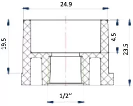 Era перехідник PUK d25x1/2''