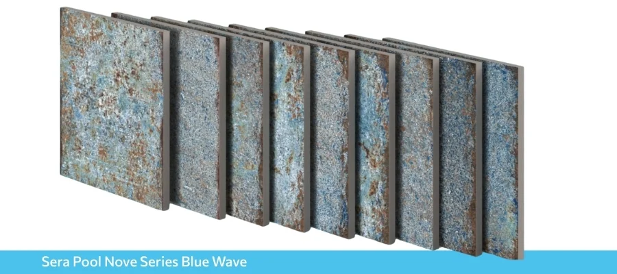 Великоформатна мозаїка для басейну Serapool Nove Series Blue Wave 15x15 cm