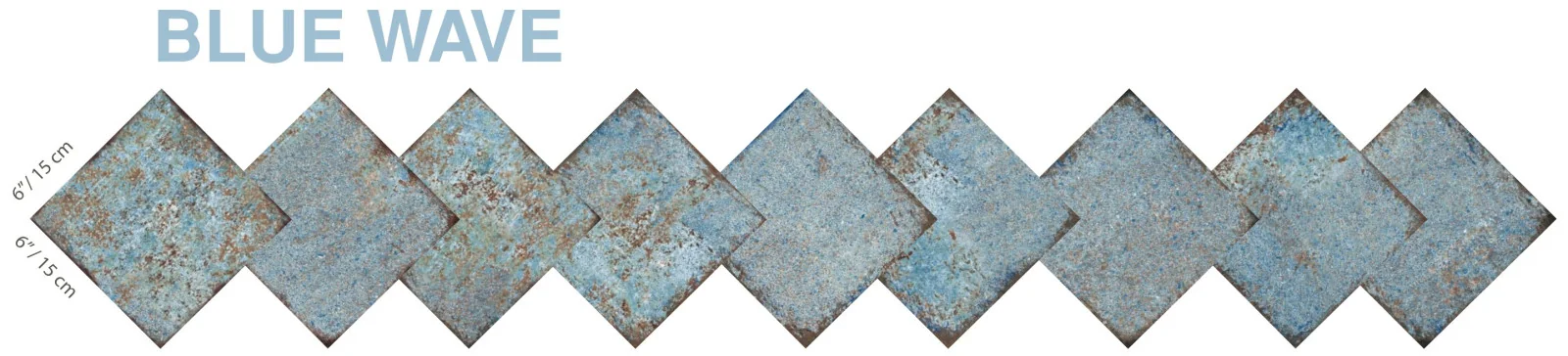 Serapool Nove Series Blue Wave 15x15 cm керамогранітна плитка для басейну