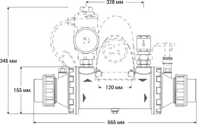 Zodiac PSA Heat Line Titan 70 кВт розміри