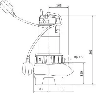 Строение насоса Wilo-Drain TC 40/8