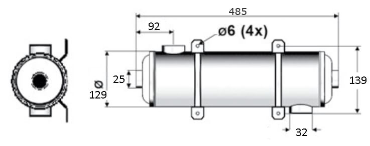 Pahlen Maxi-Flo 60 кВт трубчастий теплообмінник. Габарити.